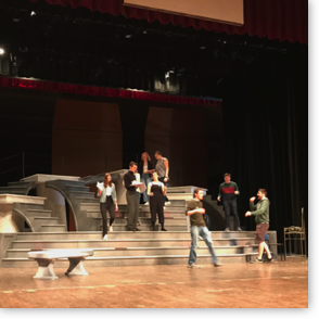 Spacing Rehearsal on Set